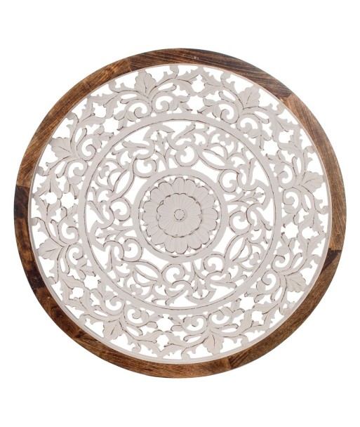 ORIGEN Home Decor - Adorno Mosaico  Adorno Pared | Placas De Madera Blanco - 85x4x85 cm