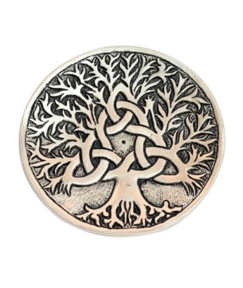 Signes Grimalt  By Sigris - Apoyador Incienso Árbol Vida  Regalo | Complementos Natura Plateado - 35x12x12 cm