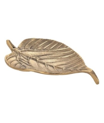 ORIGEN Home Decor - Apoyador incienso hoja  Regalo | Complementos Natura Dorado - 2x12x21 cm