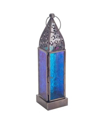 ORIGEN Home Decor - Farol  Decoracion | Jarrones Y Portavelas Azul - 23x6x6 cm