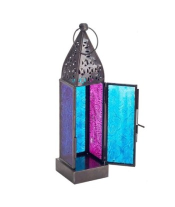 ORIGEN Home Decor - Farol  Decoracion | Jarrones Y Portavelas Azul - 23x6x6 cm