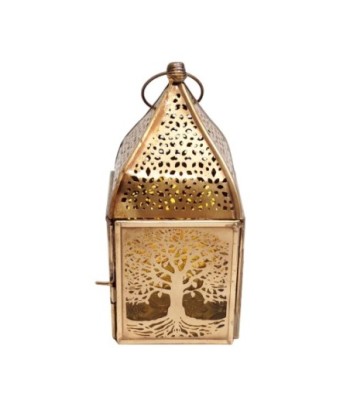 Signes Grimalt  By Sigris - Farol Árbol Vida  Decoracion | Jarrones Y Portavelas Dorado - 17x8x8 cm