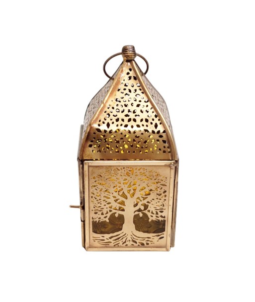 Signes Grimalt  By Sigris - Farol Árbol Vida  Decoracion | Jarrones Y Portavelas Dorado - 17x8x8 cm