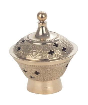 Signes Grimalt  By Sigris - Quemador aceite incieso  Regalo | Complementos Natura Dorado - 10x8x8 cm
