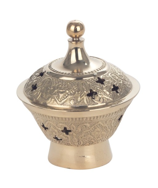 Signes Grimalt  By Sigris - Quemador aceite incieso  Regalo | Complementos Natura Dorado - 10x8x8 cm