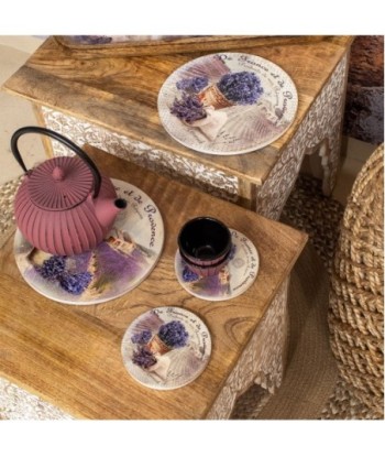 Signes Grimalt  By Sigris - Posavasos lavanda Pack 2 Unidades Cocina | Posavasos Lila - 0x11x11 cm