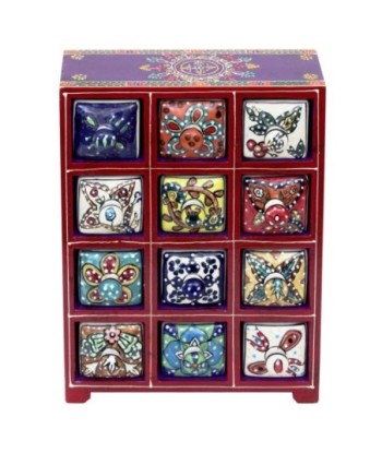 Signes Grimalt  By Sigris - Especiero con 12 Cajones  Decoracion | Cajas Y Joyeros Lila - 29x11x22 cm