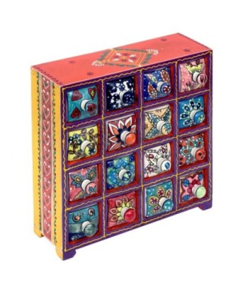 Signes Grimalt  By Sigris - Especiero con 16 Cajones  Decoracion | Cajas Y Joyeros Rojo - 28x11x29 cm