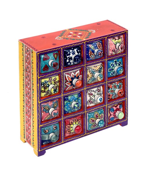 Signes Grimalt  By Sigris - Especiero con 16 Cajones  Decoracion | Cajas Y Joyeros Rojo - 28x11x29 cm