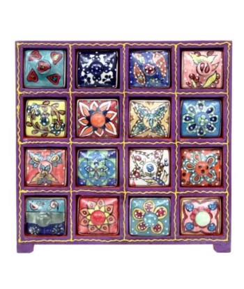 Signes Grimalt  By Sigris - Especiero con 16 Cajones  Decoracion | Cajas Y Joyeros Rojo - 28x11x29 cm