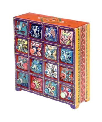 Signes Grimalt  By Sigris - Especiero con 16 Cajones  Decoracion | Cajas Y Joyeros Rojo - 28x11x29 cm