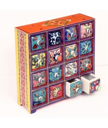Signes Grimalt  By Sigris - Especiero con 16 Cajones  Decoracion | Cajas Y Joyeros Rojo - 28x11x29 cm
