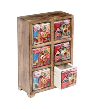 Signes Grimalt  By Sigris - Especiero con 6 Cajones  Decoracion | Cajas Y Joyeros Marrón - 28x11x19 cm