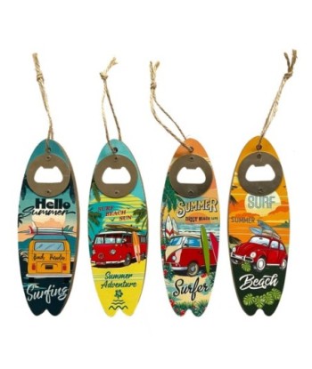 Abridor de Botellas Original en Forma de Tabla de Surf con 4 Diseños Únicos para Fiestas y Regalos Divertidos