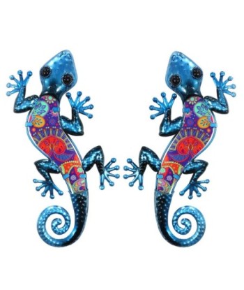 Signes Grimalt By SIGRIS - Adorno Pared Lagartija 2Uni. Azul de Metal Y Cristal | Figura de Lagarto Figuras De