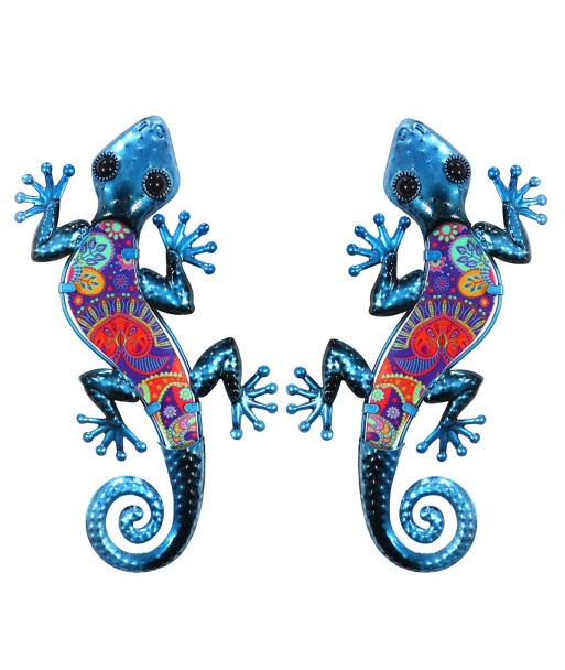 Signes Grimalt By SIGRIS - Adorno Pared Lagartija 2Uni. Azul de Metal Y Cristal | Figura de Lagarto Figuras De