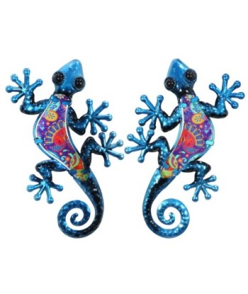Signes Grimalt By SIGRIS - Adorno Pared Lagartija 2Uni. Azul de Metal Y Cristal | Figura de Lagarto Figuras De