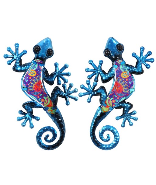 Signes Grimalt By SIGRIS - Adorno Pared Lagartija 2Uni. Azul de Metal Y Cristal | Figura de Lagarto Figuras De