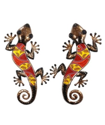 Signes Grimalt By SIGRIS - Adorno Pared Lagartija 2U Rojo de Metal Y Cristal | Figura de Lagarto Figuras De Resina