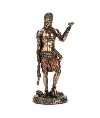 By Sigris - Figura Dios Eshu Yoruba Dorado de Resina | Figura de Persona Figuras De Resina Para Jardin Figura