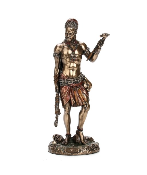 By Sigris - Figura Dios Eshu Yoruba Dorado de Resina | Figura de Persona Figuras De Resina Para Jardin Figura