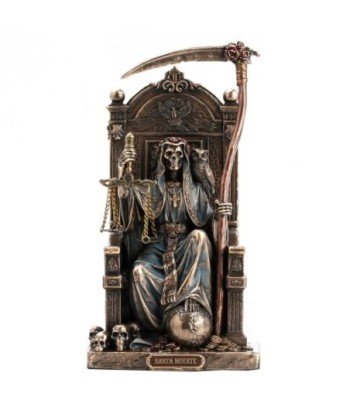 By Sigris - Figura Diosa Santa Muerte Dorado de Resina | Figura de Persona Figuras De Resina Para Jardin Figura