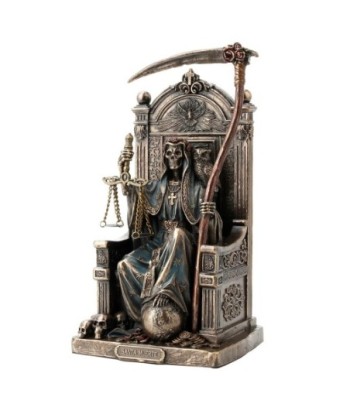 By Sigris - Figura Diosa Santa Muerte Dorado de Resina | Figura de Persona Figuras De Resina Para Jardin Figura