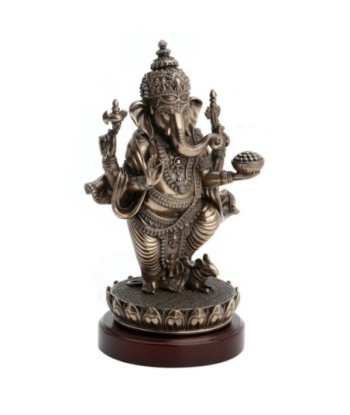 By Sigris - Figura Ganesha en loto Dorado de Resina | Figura de Persona Figuras De Resina Para Jardin Figura Resina