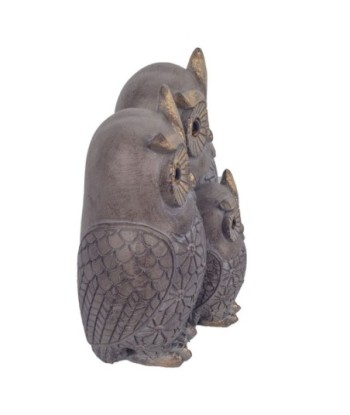 Signes Grimalt By SIGRIS - Figura 3 Buhos Gris de Resina | Figura de Búho Figuras De Resina Para Jardin Figura