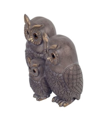 Signes Grimalt By SIGRIS - Figura 3 Buhos Gris de Resina | Figura de Búho Figuras De Resina Para Jardin Figura