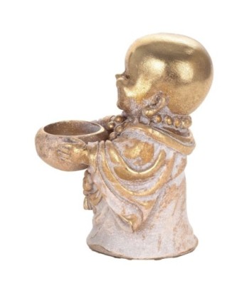 Signes Grimalt By SIGRIS - Figura Monje con Cuenco Dorado de Resina | Figura de Buda Figuras De Resina Para Jardin