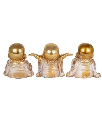 Signes Grimalt By SIGRIS - Figura Monje 3 Unidades Dorado de Resina | Figura de Buda Figuras De Resina Para Jardin