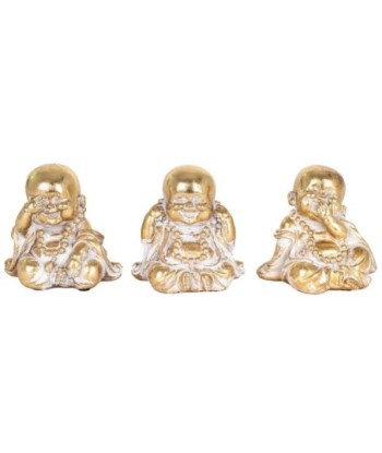 Signes Grimalt By SIGRIS - Figura Monje 3 Unidades Dorado de Resina | Figura de Buda Figuras De Resina Para Jardin