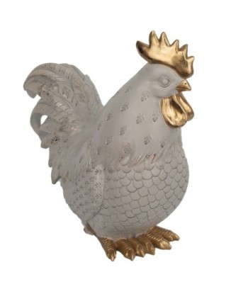 Signes Grimalt By SIGRIS - Figura Gallo Blanco de Resina | Figura de Gallina Figuras De Resina Para Jardin Figura