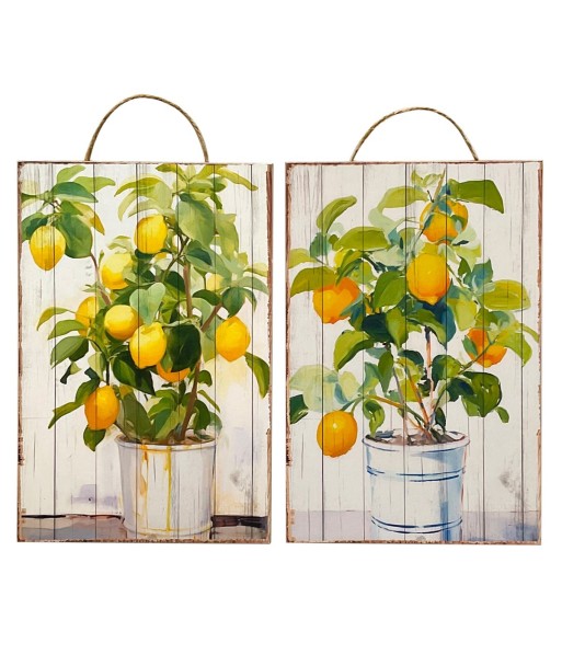Adorno Pared Limones Decorativo de Madera para Jardín - Placas de Diseño Único para Decoración Interior y Exterior