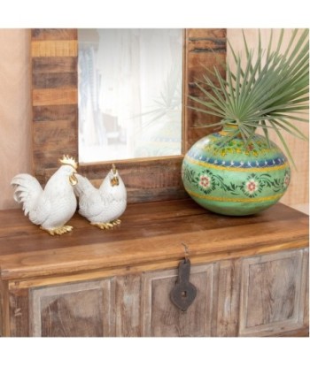 Signes Grimalt By SIGRIS - Figura Gallo Blanco de Resina | Figura de Gallina Figuras De Resina Para Jardin Figura