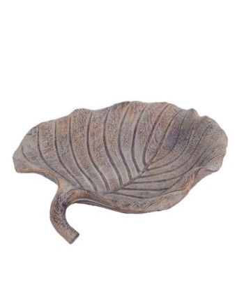 Signes Grimalt By SIGRIS - Plato Hoja Gris de Resina | Plato Decoracion Mesa Salon Decoracion Boho cm