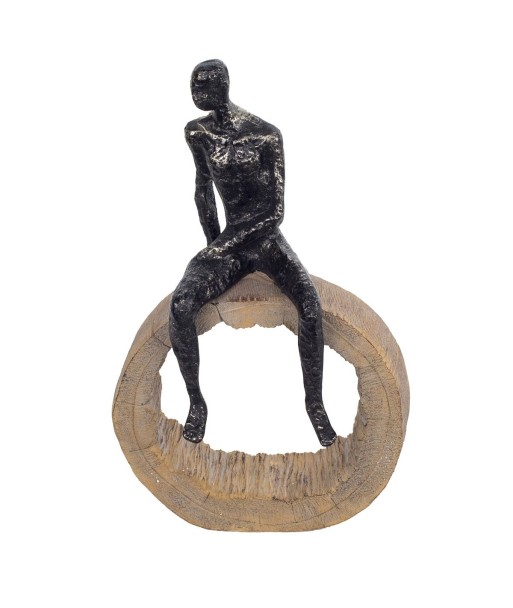 Signes Grimalt By SIGRIS - Figura Hombre En Roca Negro de Resina | Figura de persona Figuras De Resina Para Jardin