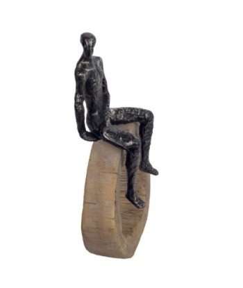 Signes Grimalt By SIGRIS - Figura Hombre En Roca Negro de Resina | Figura de persona Figuras De Resina Para Jardin