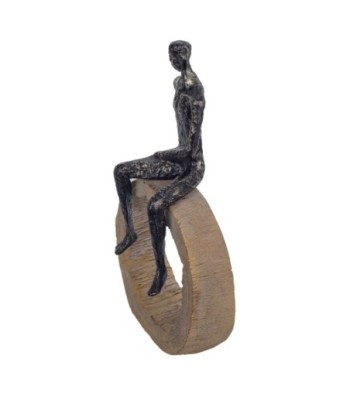 Signes Grimalt By SIGRIS - Figura Hombre En Roca Negro de Resina | Figura de persona Figuras De Resina Para Jardin