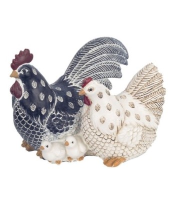 Signes Grimalt By SIGRIS - Figura Dos Gallinas Blanco de Resina | Figura de Gallina Figuras De Resina Para Jardin