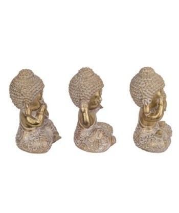 Signes Grimalt By SIGRIS - Figura Buda 3 Uni. Dorado de Resina | Figura de Buda Figuras De Resina Para Jardin