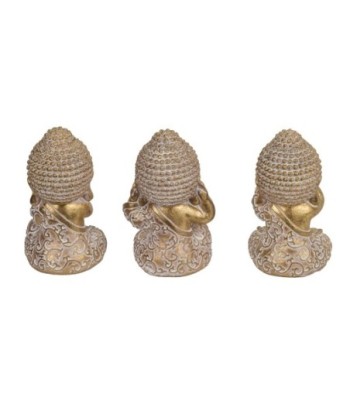 Signes Grimalt By SIGRIS - Figura Buda 3 Uni. Dorado de Resina | Figura de Buda Figuras De Resina Para Jardin
