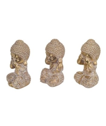 Signes Grimalt By SIGRIS - Figura Buda 3 Uni. Dorado de Resina | Figura de Buda Figuras De Resina Para Jardin