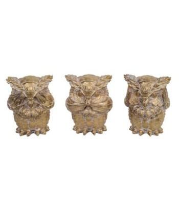 Signes Grimalt By SIGRIS - Figura buho 3 Uni. Dorado de Resina | Figura de Búho Figuras De Resina Para Jardin
