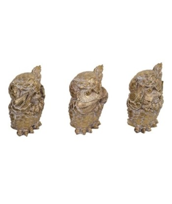 Signes Grimalt By SIGRIS - Figura buho 3 Uni. Dorado de Resina | Figura de Búho Figuras De Resina Para Jardin