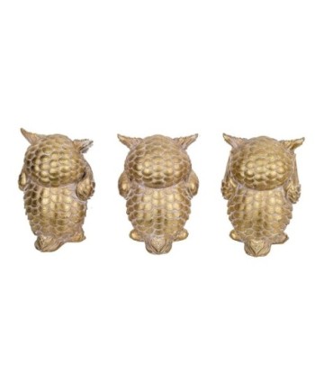Signes Grimalt By SIGRIS - Figura buho 3 Uni. Dorado de Resina | Figura de Búho Figuras De Resina Para Jardin