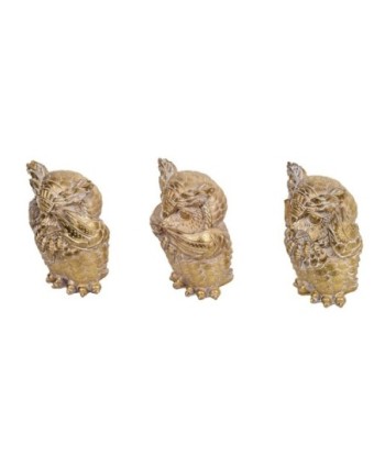 Signes Grimalt By SIGRIS - Figura buho 3 Uni. Dorado de Resina | Figura de Búho Figuras De Resina Para Jardin