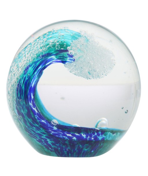 Signes Grimalt By SIGRIS - Pisapapeles Ola Oceano Azul de Cristal Vidrio | Pisapapel Pisapapeles De Oficina Pisapapeles