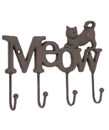 Signes Grimalt By SIGRIS - Colgador Gato Meow Marrón de Mdf | Perchero Perchero, Percha De Entrada Percha Para